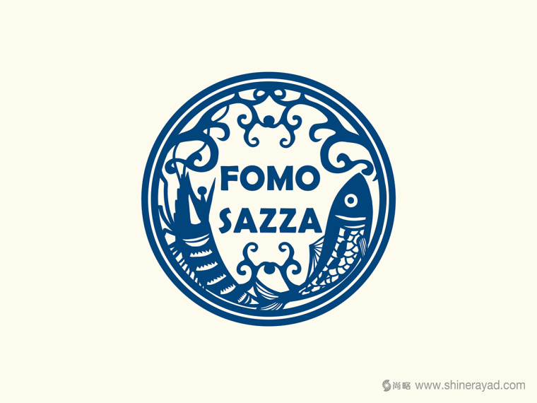 臺灣FOMO SAZZA 蝦魚醬燒烤醬調味品品牌標志設計-上海標志設計公司1