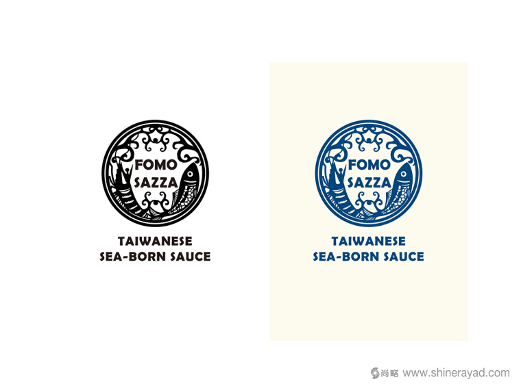 臺灣FOMO SAZZA 蝦魚醬燒烤醬調味品品牌標志設計-上海標志設計公司4
