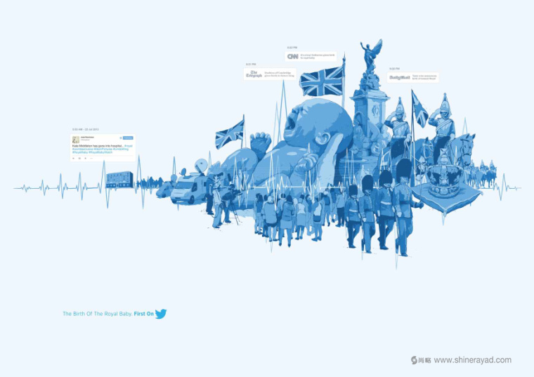 Twitter微博第一次上系列平面廣告創意設計心電圖篇-上海廣告設計公司2