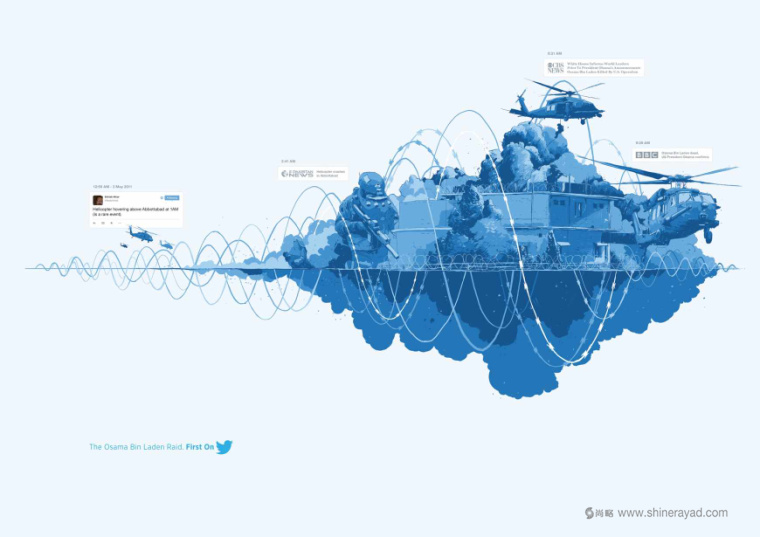 Twitter微博第一次上系列平面廣告創意設計地震波篇-上海廣告設計公司3