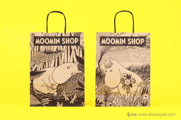 Moomin 姆敏一族卡通手繪漫畫風格牛皮紙紙袋設計-上海平面設計公司-上海包裝設計公司1