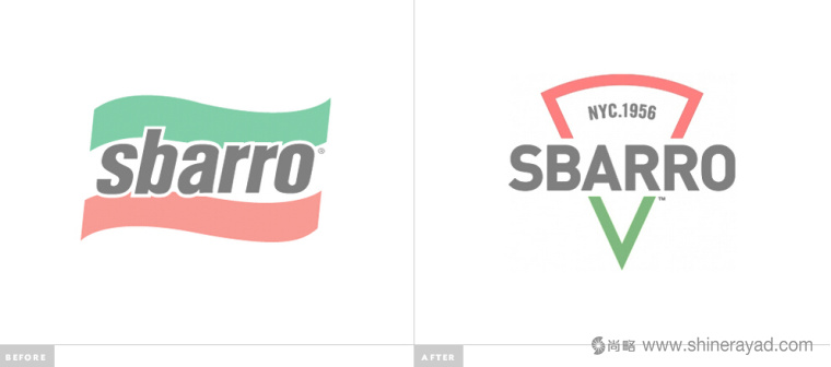 Sbarro 披薩連鎖店品牌LOGO設計-新舊LOGO對比-上海LOGO設計公司2