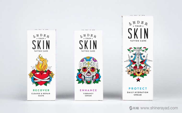 Skin 臉譜骷髏花朵護膚品化妝品包裝設計-上海包裝設計公司設計欣賞5