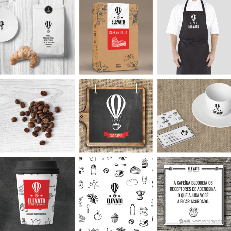 Elevato 咖啡連鎖店餐飲品牌形象設計-咖啡店VI設計2