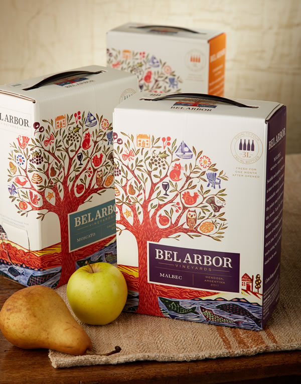 上海紅酒包裝設(shè)計(jì)公司設(shè)計(jì)欣賞：Bel Arbor 藝術(shù)樹酒標(biāo)葡萄酒紙盒包裝設(shè)計(jì)5