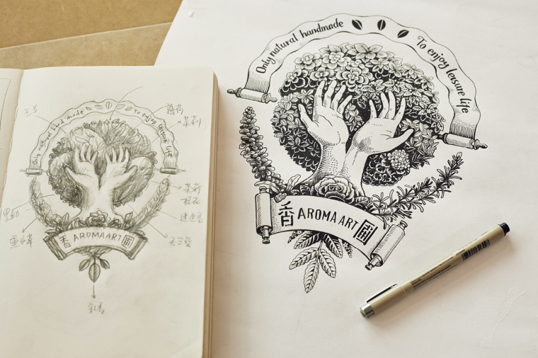 香圃芳香生活用品品牌手繪LOGO設計-上海LOGO設計公司23