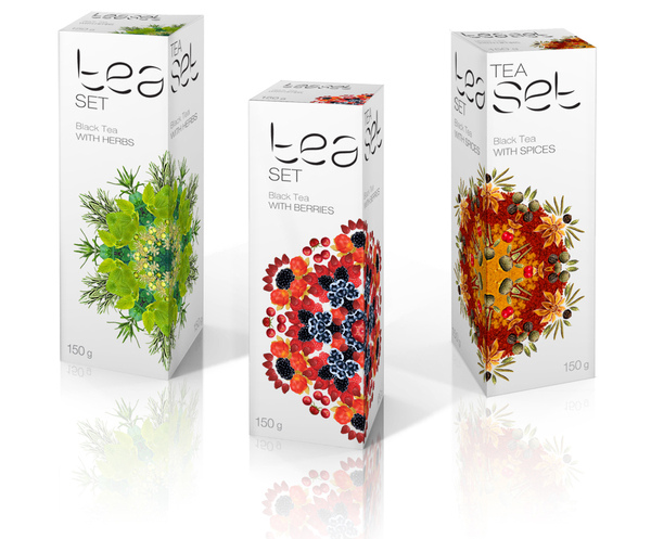 上海茶葉包裝設計公司設計欣賞：萬花筒風格TEASET有機 花茶水果茶包裝設計2