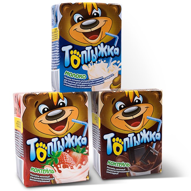 上海包裝設(shè)計公司分享：利樂裝泰迪熊 Топтыжки 兒童早餐牛奶酸奶食品包裝設(shè)計1