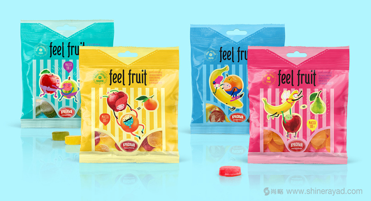 上海包裝設(shè)計(jì)公司設(shè)計(jì)欣賞：可愛卡通風(fēng)格 Feel Fruit 水果軟糖果凍包裝設(shè)計(jì)8