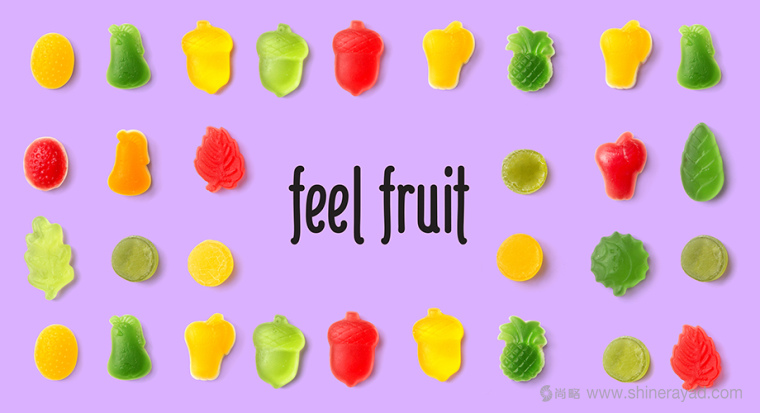 可愛卡通風(fēng)格 Feel Fruit 水果軟糖果凍標(biāo)志設(shè)計(jì)1