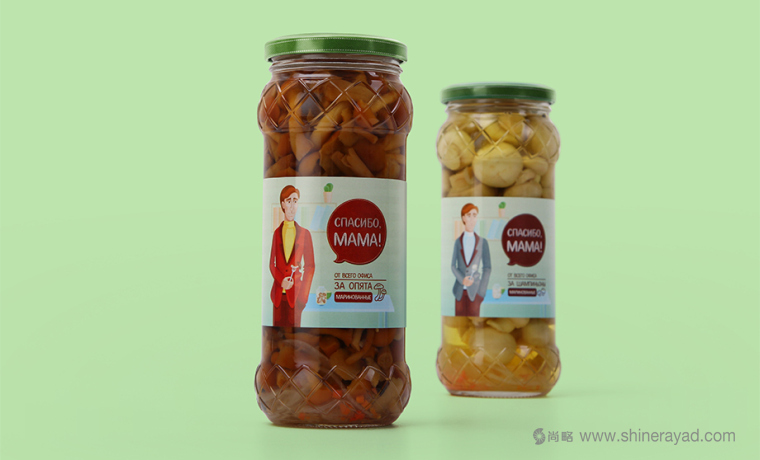 上海食品包裝設(shè)計公司分享手繪人物插圖風 мама 母親牌泡菜咸菜包裝設(shè)計-男性白領(lǐng)7