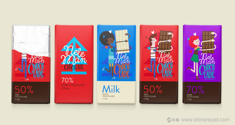 上海包裝設(shè)計(jì)公司設(shè)計(jì)欣賞：橡皮筋手臂人物插畫設(shè)計(jì)風(fēng)格Neleman 巧克力包裝設(shè)計(jì)2