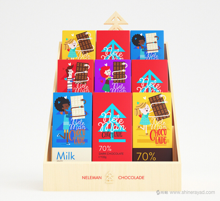 上海包裝設(shè)計(jì)公司設(shè)計(jì)欣賞：橡皮筋手臂人物插畫設(shè)計(jì)風(fēng)格Neleman 巧克力包裝設(shè)計(jì)8