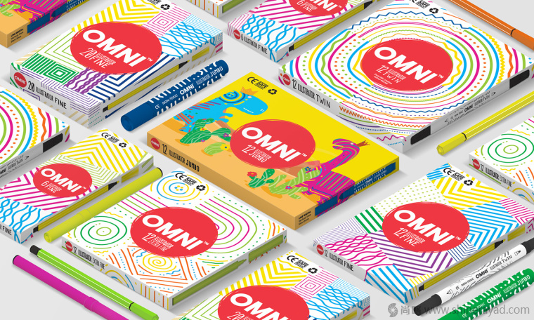 OMNI 水彩筆顏料筆繪畫工具文具盒子包裝設(shè)計(jì)-上海包裝設(shè)計(jì)公司9