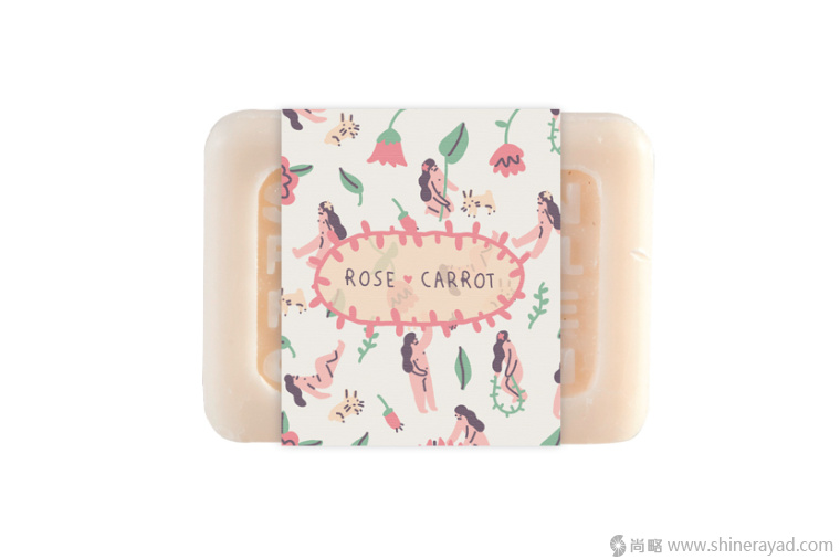 上海包裝設(shè)計公司推薦：漫畫風(fēng)格 Flora 玫瑰胡蘿卜美容肥皂包裝設(shè)計4