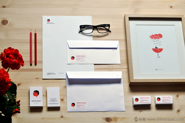 12.上海VI設計公司-Carmen Suero 心理健康咨詢機構品牌VI形象設計-辦公文具設計