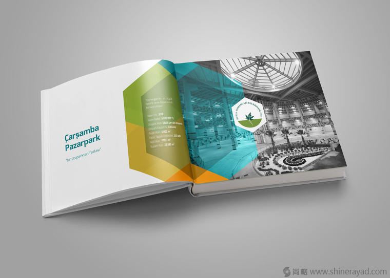 上海畫冊設(shè)計公司幾何圖形色塊畫冊設(shè)計版式欣賞--適合建筑咨詢IT科技行業(yè)和表現(xiàn)積極活力合作創(chuàng)新智慧的畫冊設(shè)計版式4