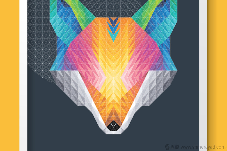 幾何圖形漸變色狐貍矢量插畫設計-上海插畫設計公司-上海品牌設計公司2