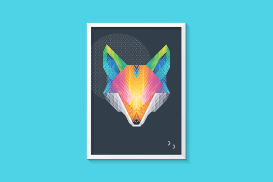 幾何圖形漸變色狐貍矢量插畫設計-上海插畫設計公司-上海品牌設計公司6