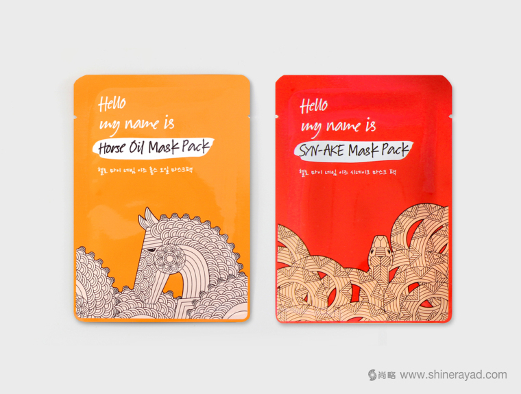 上海化妝品包裝設計公司-中國風 Hello My Name Is 品牌護膚品包裝設計--馬插畫4