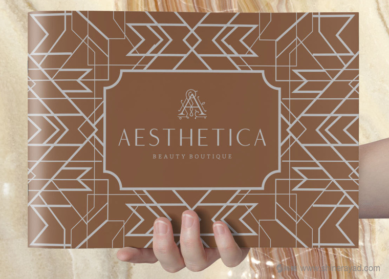 1.上海畫冊設(shè)計公司-金色風(fēng)格 AESTHETICA 美容護膚連鎖店企業(yè)宣傳畫冊設(shè)計欣賞