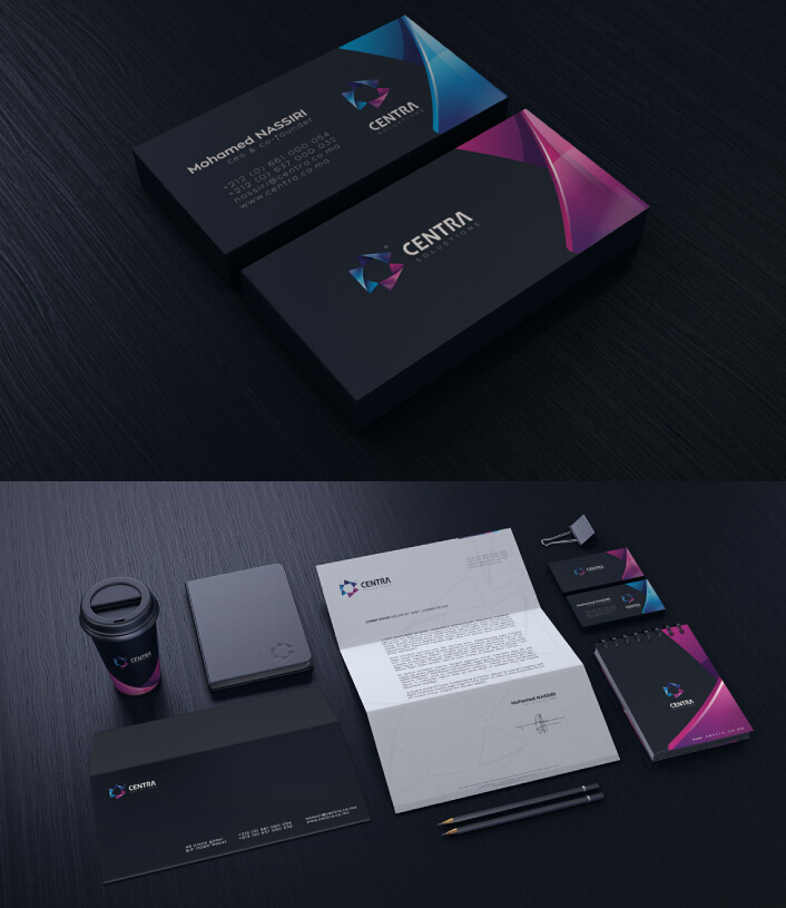 上海標志設計公司國外設計欣賞：Centra 標志設計品牌識別設計 名片設計