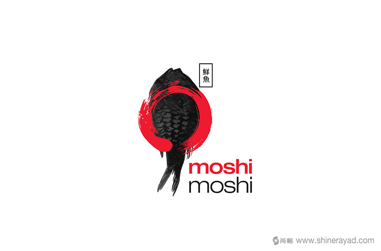 Moshi Moshi鮮魚日式海鮮餐廳餐飲logo設計-上海LOGO設計公司1