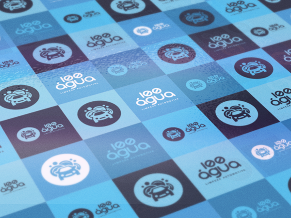 100água 汽車清洗養護品公司品牌logo設計VI設計-尚略廣告上海品牌設計公司-背景拼圖設計