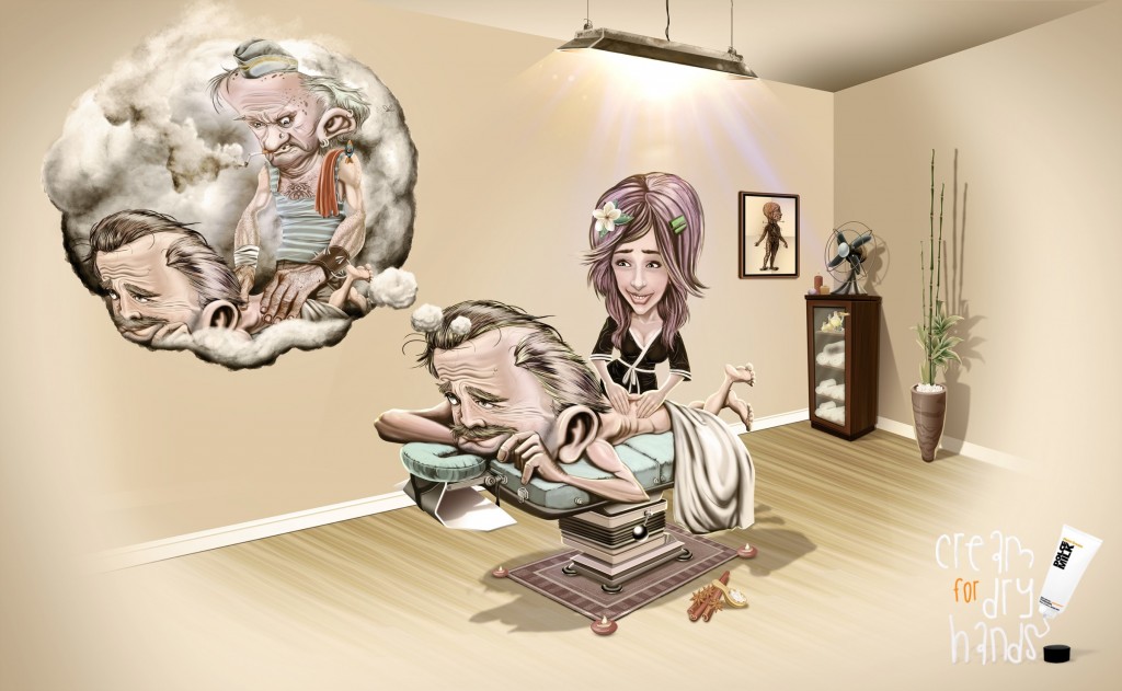 Dolce Milk 護手霜平面廣告創意設計-尚略上海廣告設計公司設計分享-老按摩師篇