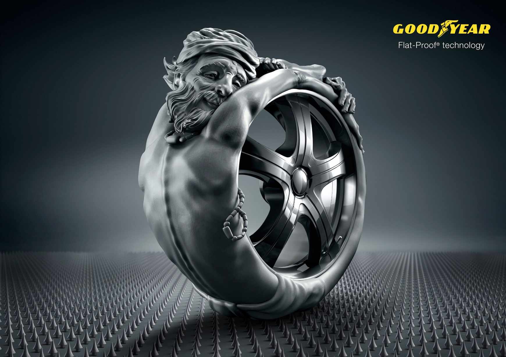 Goodyear 固特異輪胎“濕地抓地力”平面廣告創(chuàng)意設(shè)計(jì)2