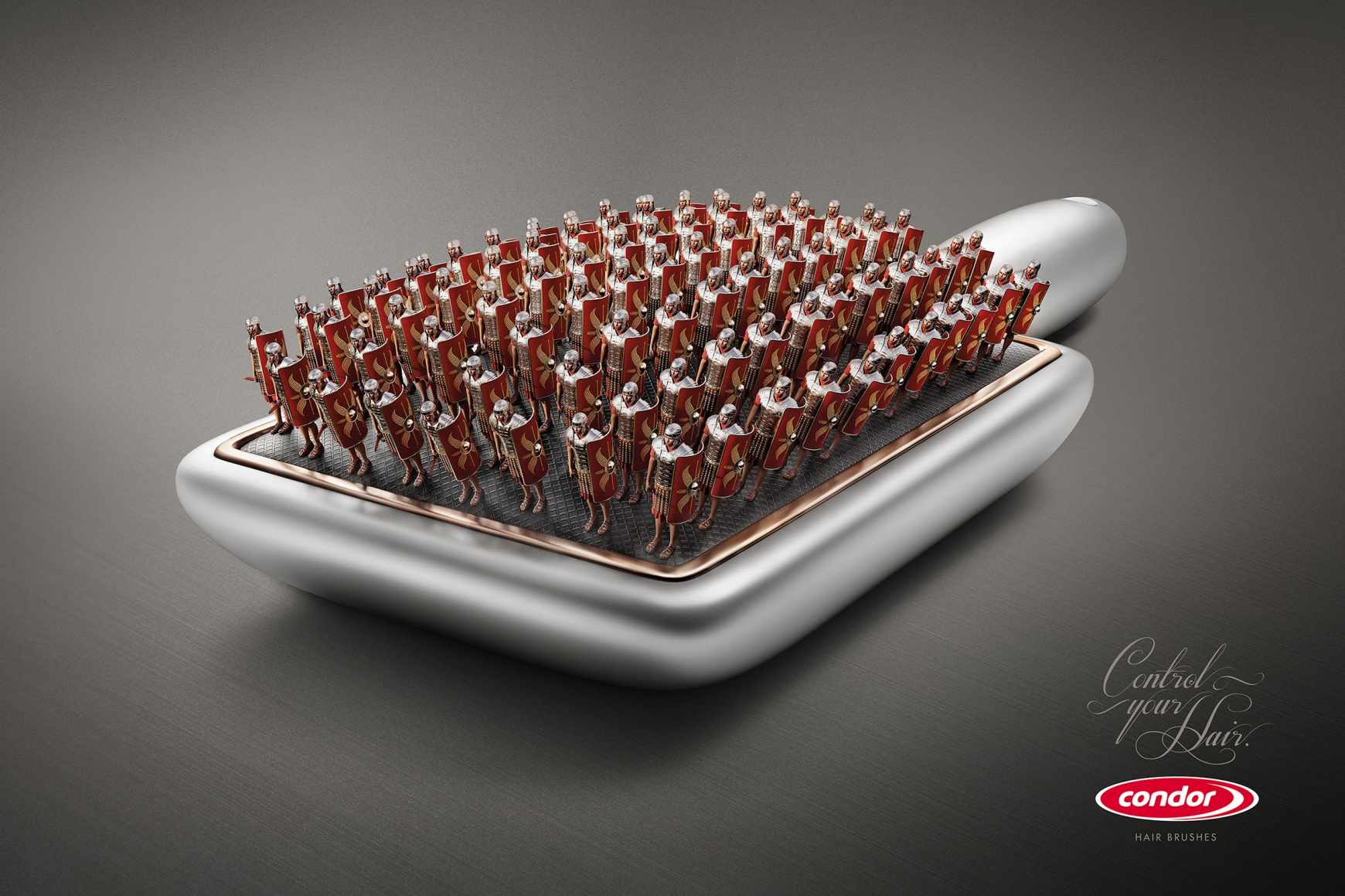 上海廣告設計公司尚略分享Condor 頭梳平面創意廣告設計中世紀戰士篇1