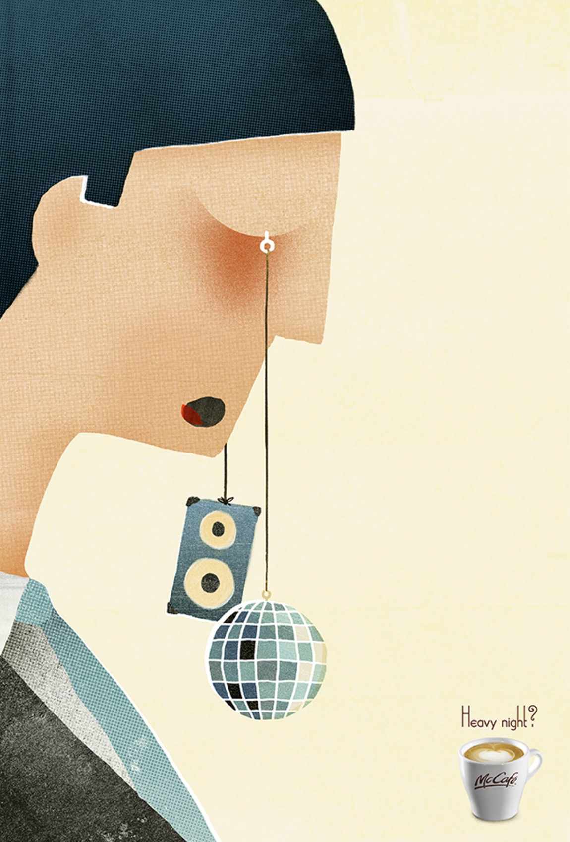 上海廣告設計公司：麥當勞McCafe麥咖啡深夜漫畫篇平面廣告創意設計:2