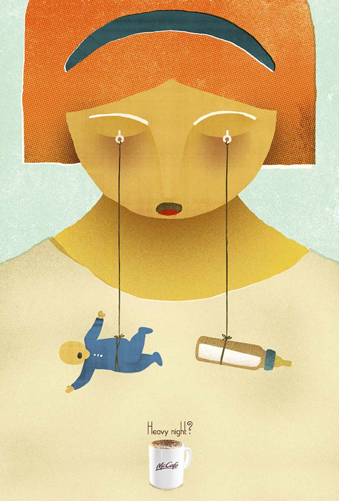 上海廣告設計公司：麥當勞McCafe麥咖啡深夜漫畫篇平面廣告創意設計:3