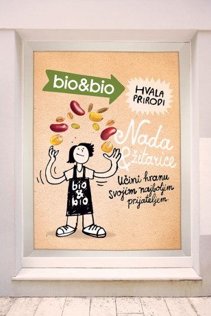 上海品牌策劃公司設計欣賞 bio&bio 有機食品商店海報設計店內壁紙裝飾設計3