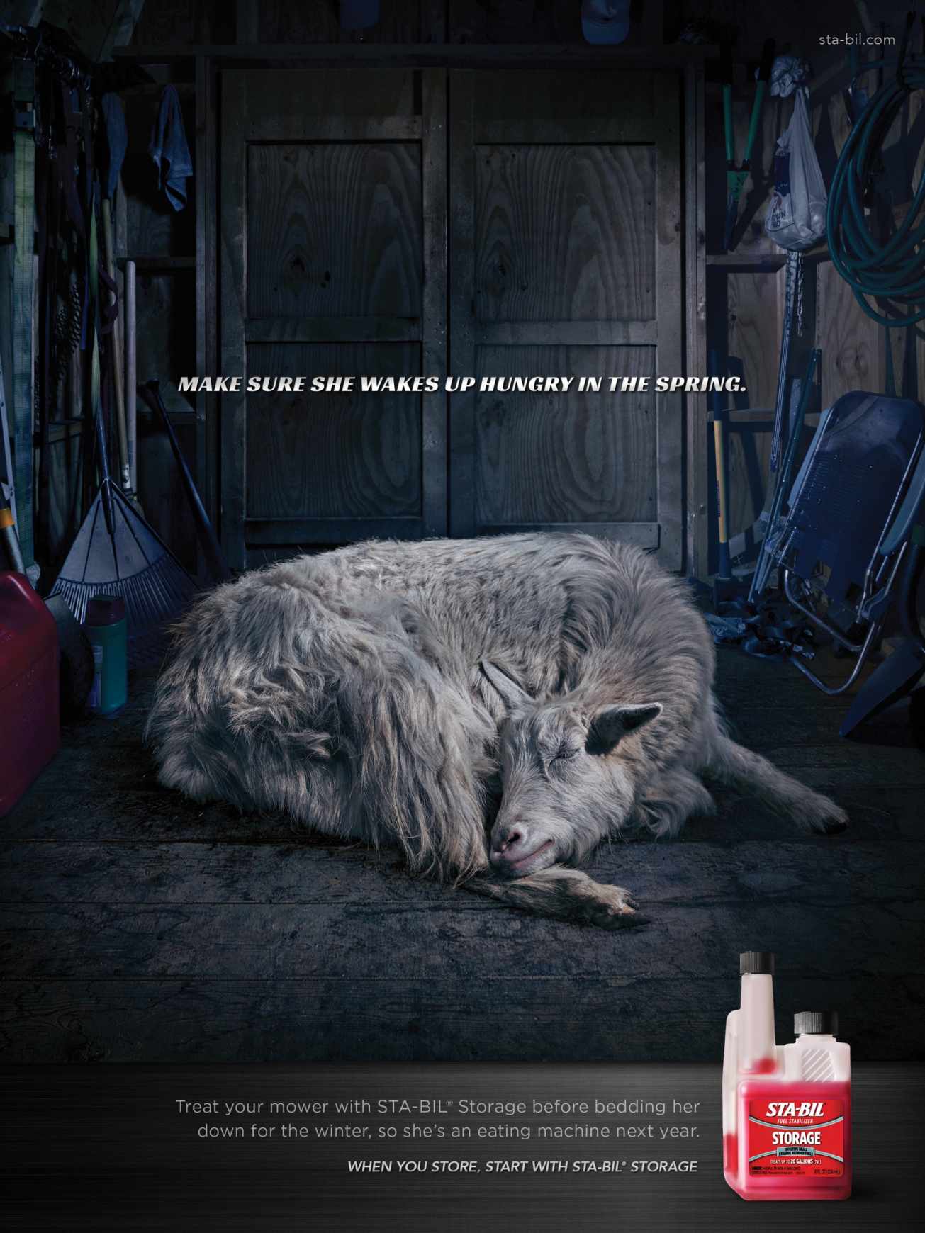 汽車用品廣告——Sta-Bil汽油穩定劑汽車用品平面廣告創意設計-羊篇
