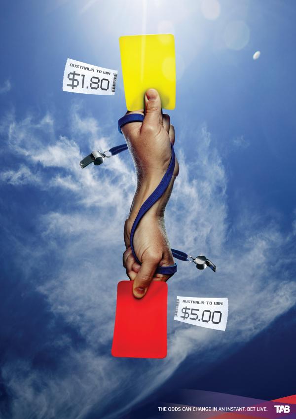 上海廣告設計公司分享TAB體育彩票創意平面廣告設計3－足球比賽