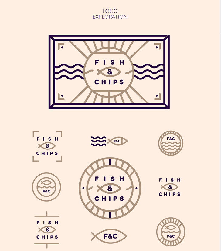 上海品牌策劃設計公司設計分享：Fish & Chips 水產魚品牌形象設計logo設計1