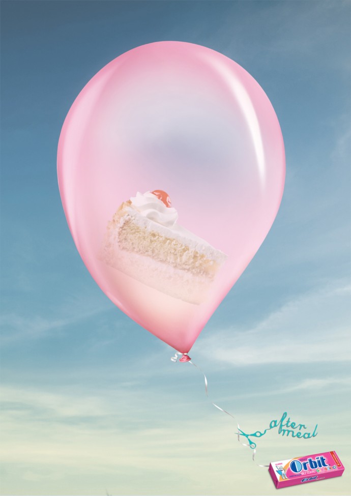 上海廣告設(shè)計(jì)公司分享 orbit 口香糖氣球篇平面廣告創(chuàng)意設(shè)計(jì)“2