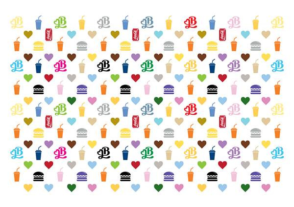 Burger&Love 漢堡快餐餐廳品牌形象設(shè)計(jì)12輔助圖形設(shè)計(jì)-品牌形象底紋設(shè)計(jì)2