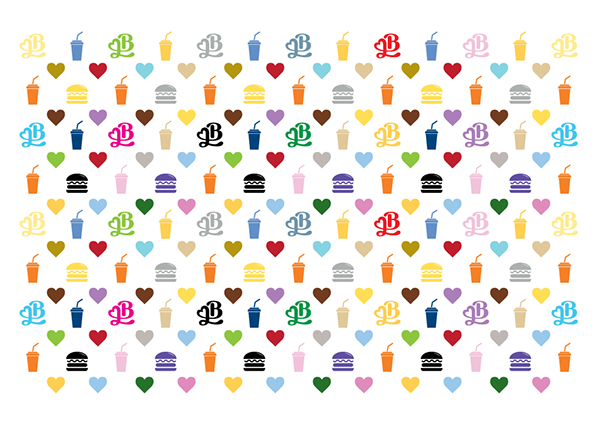 Burger&Love 漢堡快餐餐廳品牌形象設(shè)計(jì)11-輔助圖形設(shè)計(jì)-品牌形象底紋設(shè)計(jì)1