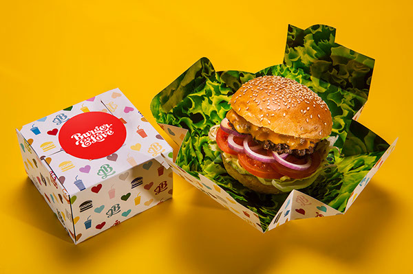 Burger&Love 漢堡快餐餐廳品牌形象設(shè)計(jì)27-漢堡薯?xiàng)l包裝設(shè)計(jì)8