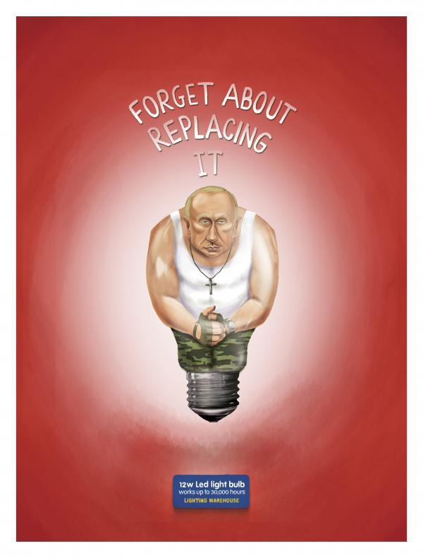  Lightning Warehouse LED燈泡平面廣告創意設計“金正恩