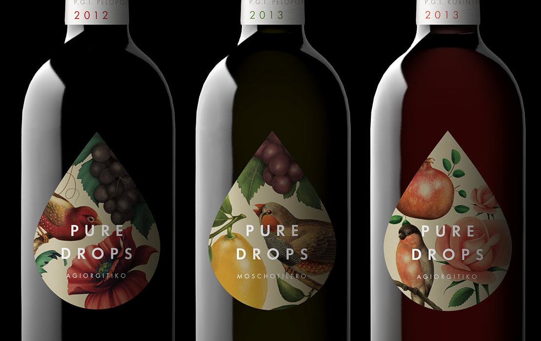 Pure Drops 紅酒包裝設計插畫版-上海包裝設計公司國外包裝設計欣賞2