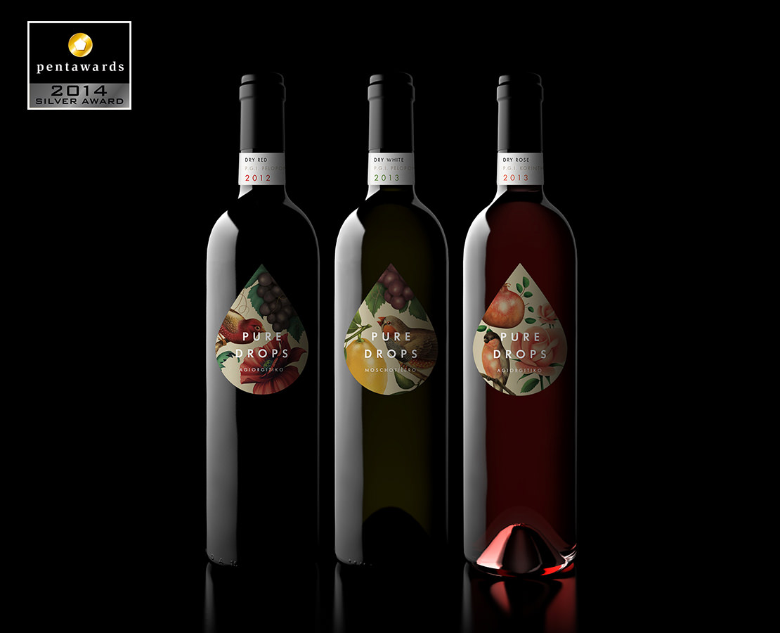 Pure Drops 紅酒包裝設計插畫版-上海包裝設計公司國外包裝設計欣賞1