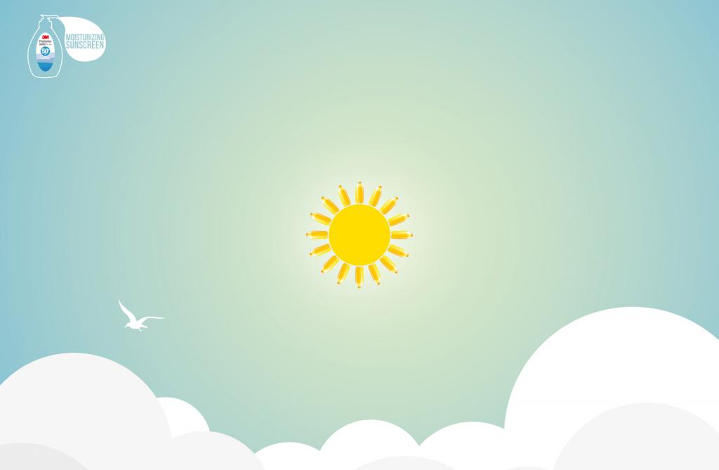 上海廣告設(shè)計(jì)公司分享：3M防曬霜太陽(yáng)篇平面廣告創(chuàng)意設(shè)計(jì)-水篇