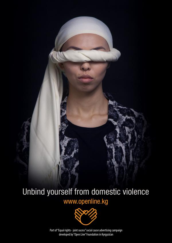 吉爾吉斯斯坦Open Line公益基金女性權利反對暴力公益平面廣告創意2