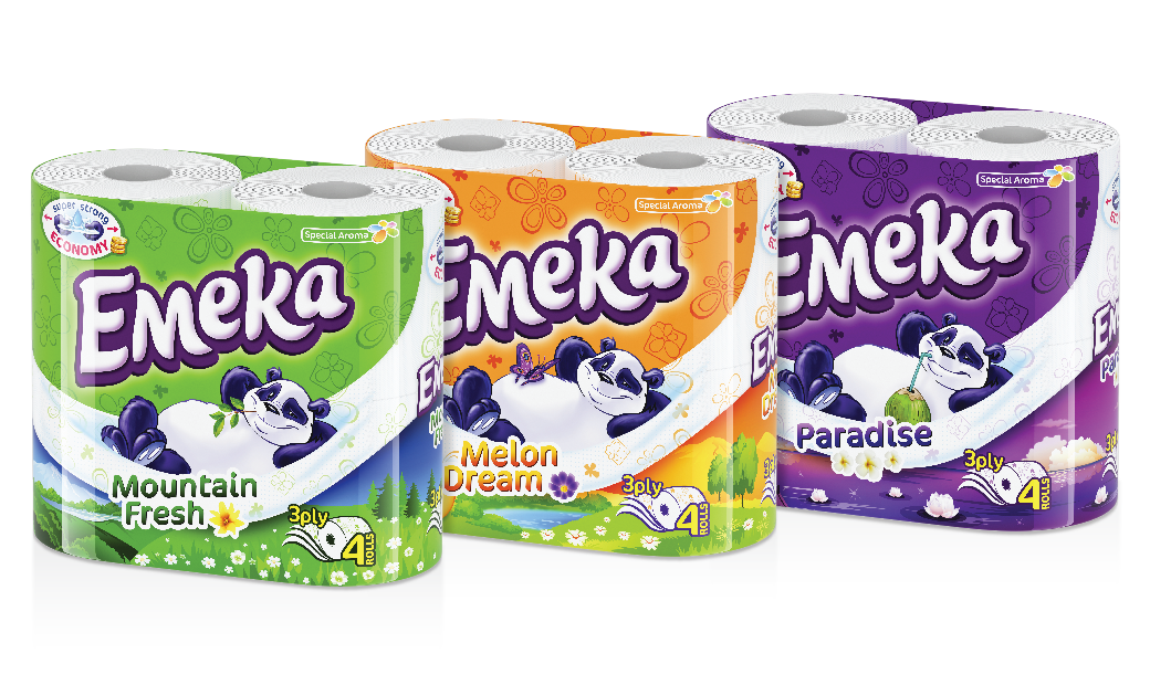 Emeka卡通熊貓版餐巾紙衛生卷紙包裝設計-上海包裝設計公司設計分享1