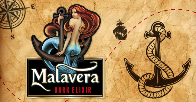 國外包裝設計欣賞-malavera白蘭地酒包裝設計美人魚篇-上海品牌策劃與包裝設計公司分享2-酒標元素設計