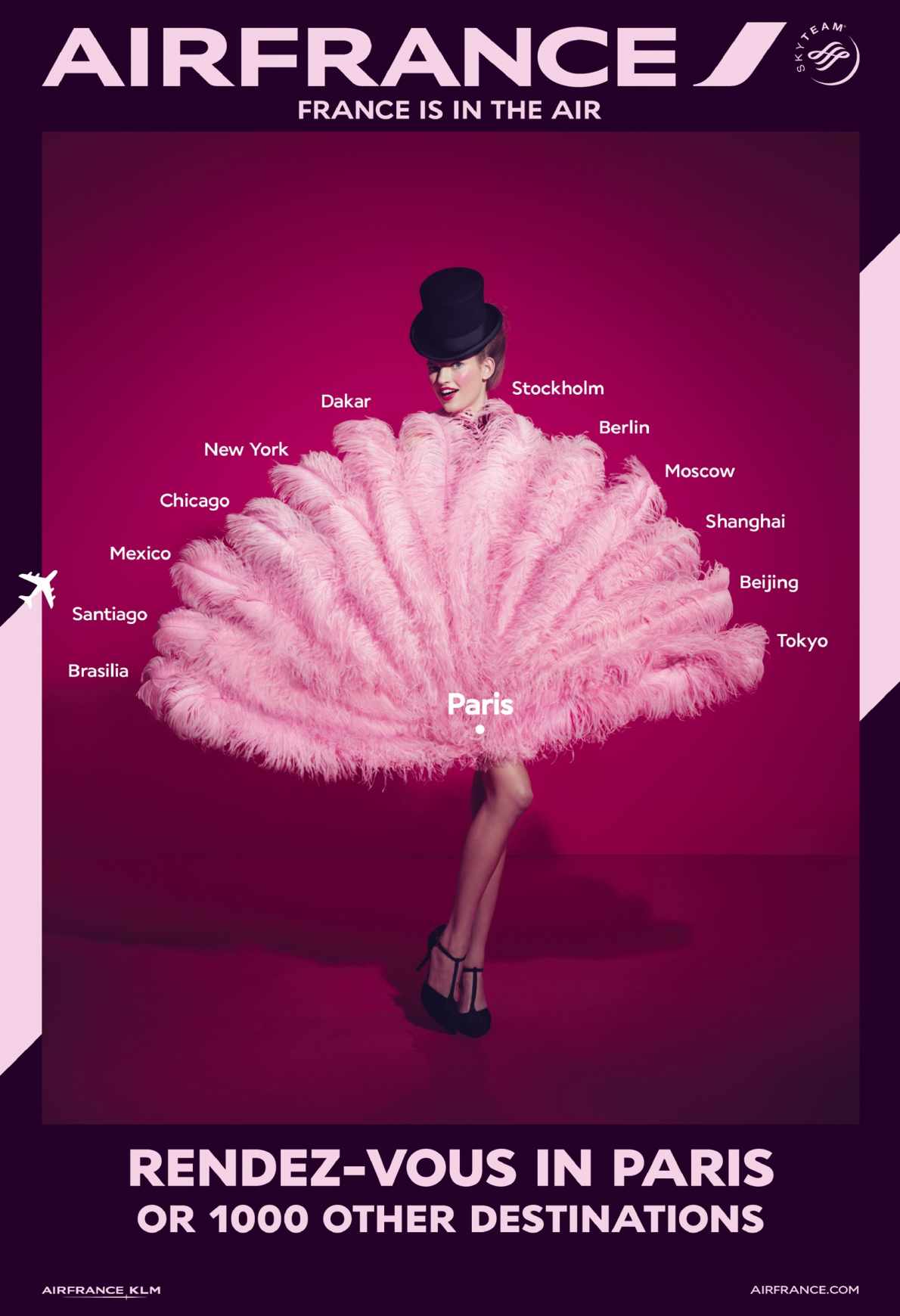 尚略上海廣告設計公司分享：法國航空公司價格促銷航線篇平面創意廣告設計4