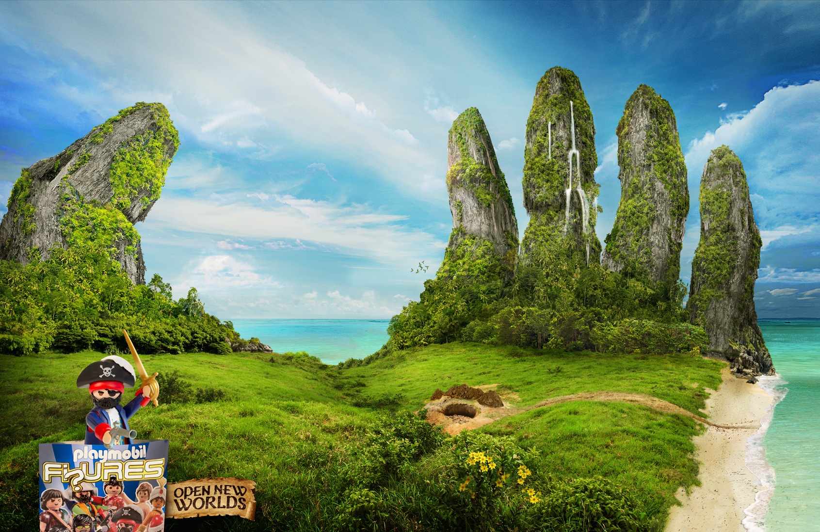 Playmobil 玩具創意平面廣告設計手-山脈篇-上海廣告設計公司1